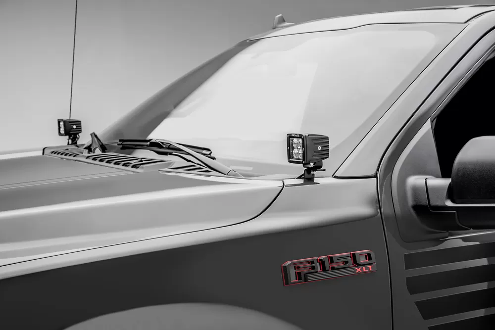 ZROADZ Hood Hinge LED Kit (2) 3"LED Pod Lights Ford F-150 | Raptor 2017-2023 - Z365711-KIT2