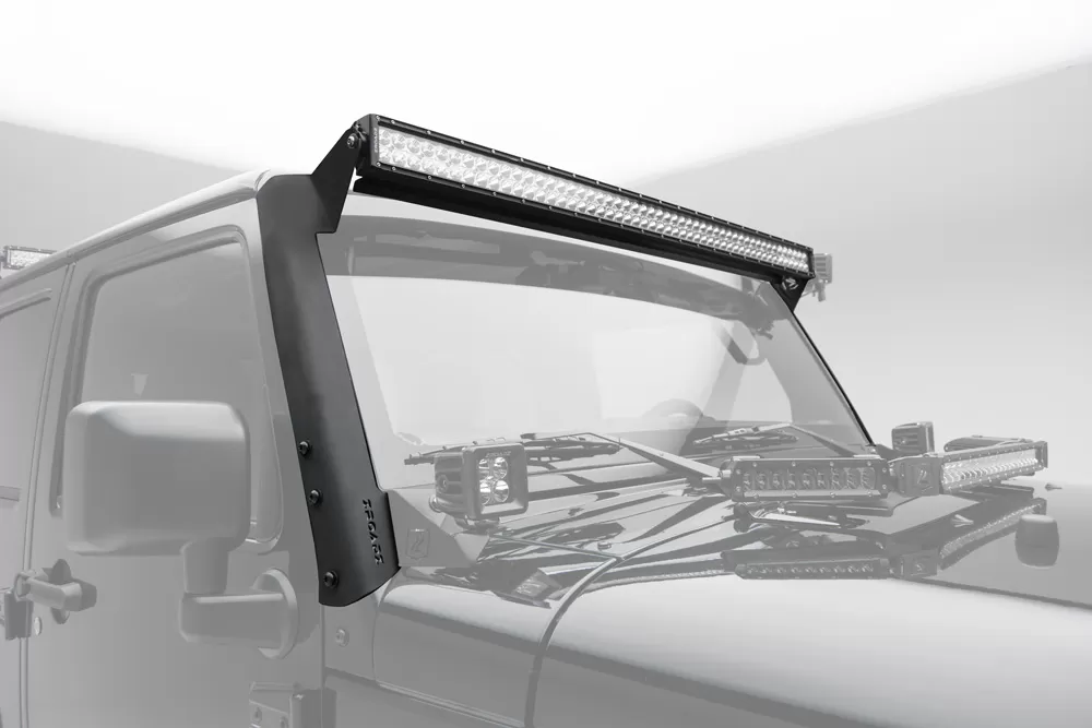 ZROADZ Front Roof LED Bracket to mount (1) 50 or 52 Inch Staight LED Light Bar Jeep JK 2007-2018 - Z374811