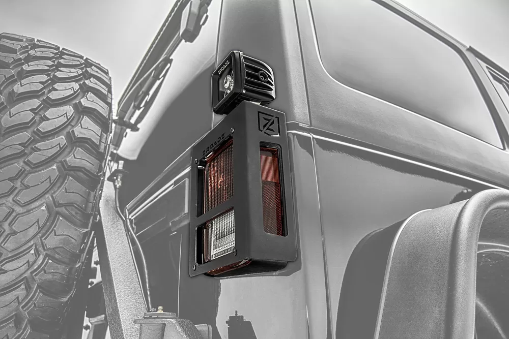 ZROADZ Tail Light Protector LED Kit Incl. (2) 3 Inch LED Pod Lights Jeep JK 2007-2018 - Z384811-Kit