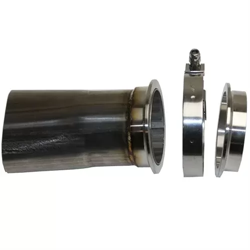 Granatelli Motorsports 3" Round w/V-Band Connection to 3" Oval - Adapter; Incl Weld on V-band and Clamp - 313533
