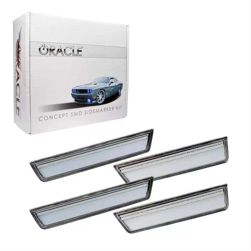 Oracle Lighting 2008-2014 Dodge Challenger Concept Sidemarker Set - Clear - No Paint - 9800-019