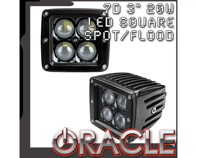 Oracle Lighting 3" Black Series - 7D 20W LED Square Spot/Flood Light - 5812-001