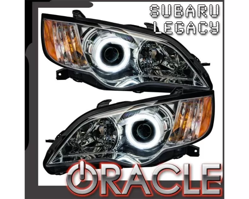 Oracle Lighting Pre-Assembled Headlights - Chrome LED Halo Kit ColorSHIFT 2.0 Subaru Legacy 2008-2009 - 7206-333