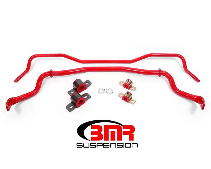 BMR Suspension Sway Bar Kit With Bushings Front Red SB044 Rear SB045 Ford Mustang 2015-2022 - SB043R