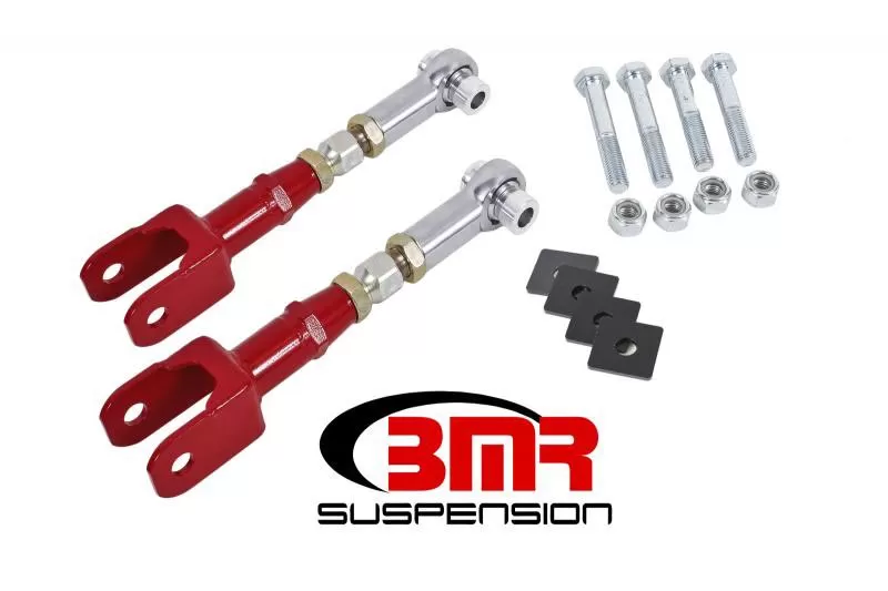 BMR Suspension Toe Rods Rear Rod Ends On-Car Adjustable Red Ford Mustang 2015-2022 - TR005R