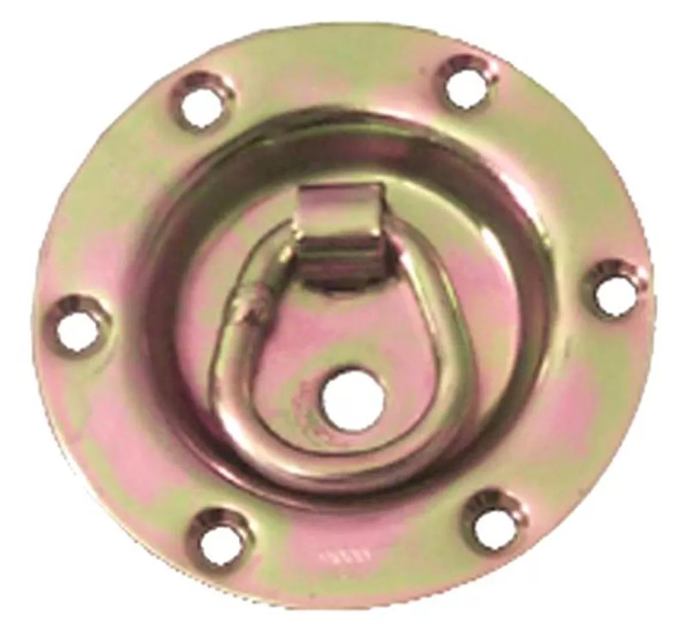 Tie Down Anchor Recessed D-Ring 2500 LB Round Swivel Zinc Coated Snappin Turtle - V4120