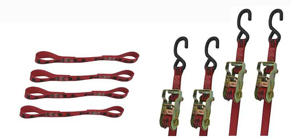 Tie Down Kit Truck Bed ST Kit Incl. 2 Of Each 9/12 Foot Ratchet W/S Hooks 4 Of Each 14 Foot Soft Loops Snappin Turtle - V8030