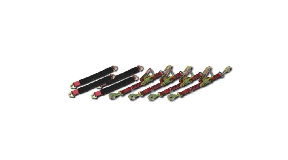 Tie Down Kit 10K Automotive Tie Down Kit Incl. 4 Of Each 9 Foot Ratchet Tie Down 24 Inch Axle Strap Snappin Turtle - V8101