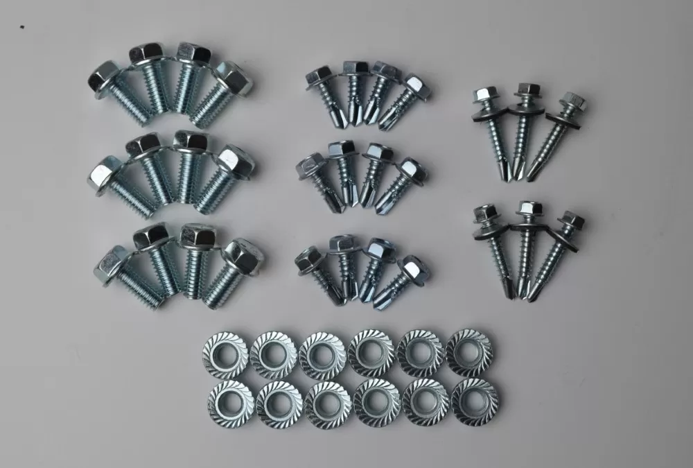 Owens Products Silver 4 Types Bolts Nuts Screws Washers Brackets Kits Bolt Pack 42 Pieces - BP33