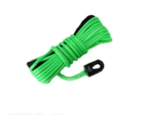 1/4 Inch x 50 ft. Lime Green Winch Rope & Black Safety Thimble TRE-Tactical Recovery Equipment - TRE-WR-14LG50