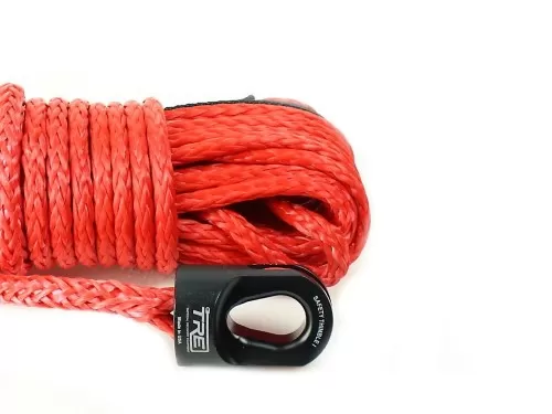 1/4 Inch x 50 ft. Red Winch Rope & Black Safety Thimble TRE-Tactical Recovery Equipment - TRE-WR-14RD50