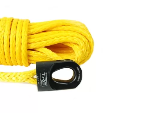1/4 Inch x 50 ft. Yellow Winch Rope & Black Safety Thimble TRE-Tactical Recovery Equipment - TRE-WR-14YL50