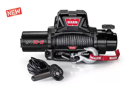 Warn Vehicle Mounted Vehicle Recovery Winch 12 Volt 10000 LB Cap 90 Ft Synthetic Rope - 96815