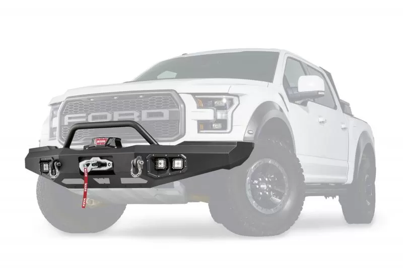 Warn Direct-Fit Mounting Baja Style Grill Guard w/Winch Mount Textured Black Steel Ford 3.5L V6 Ford Raptor 2017-2022 - 99850