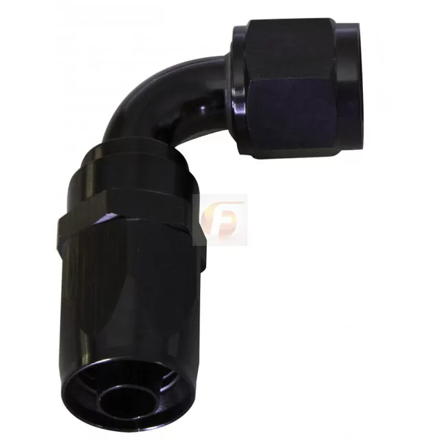 Fleece Performance -8 90 degree AN to Hose Reusable Fitting - FPE-136-9108BLK