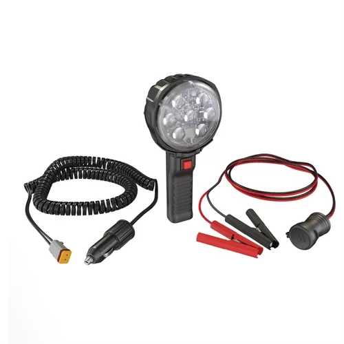 J.W. Speaker Model 4416 - 12-24V Black Handheld Work Light with Spot Beam Pattern Kit - 0552841