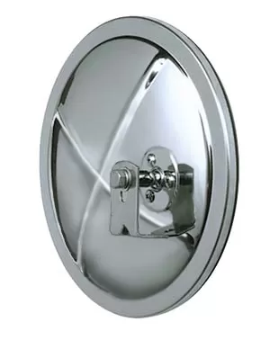 CIPA USA 7.5" Stainless Steel Convex Mirror Reduces blind spots. L-Bracket included - 48754