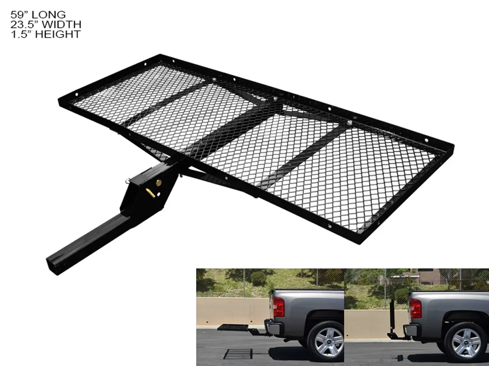 Armordillo USA Black 2" Hitch Cargo Carrier 23' X 59' Tray-Style Fold Up Trailer Hitch - 7167568
