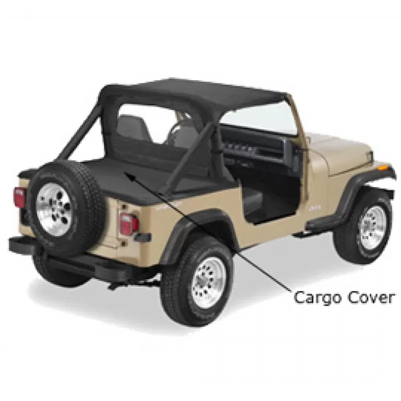 Pavement Ends By Bestop Black Denim Cargo Cover Jeep Wrangler 1987-1991 - 41805-15