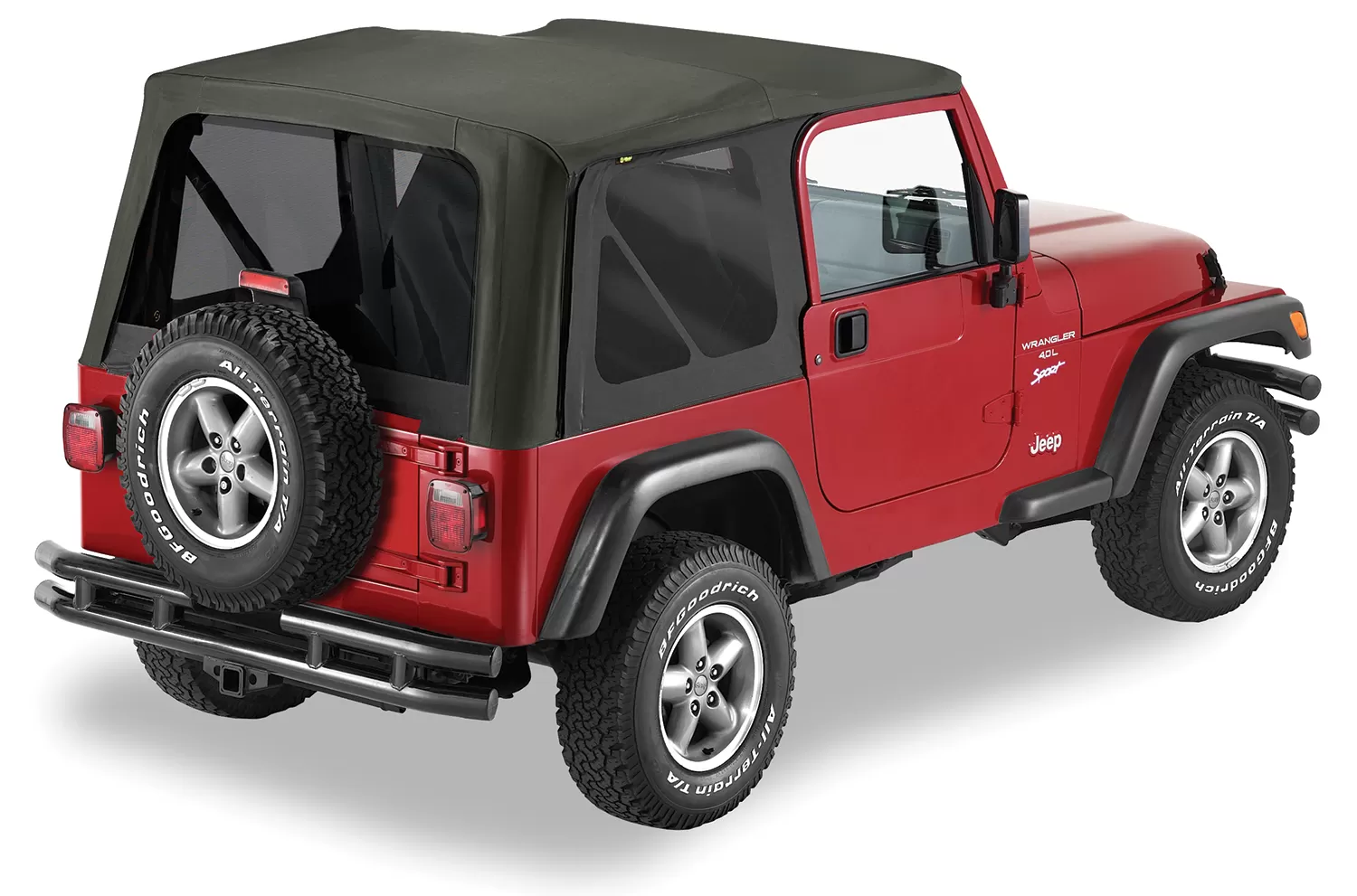 Pavement Ends By Bestop Black Denim Replay OEM Replacement Soft Top Tinted Windows Jeep Wrangler 1997-2006 - 51148-15