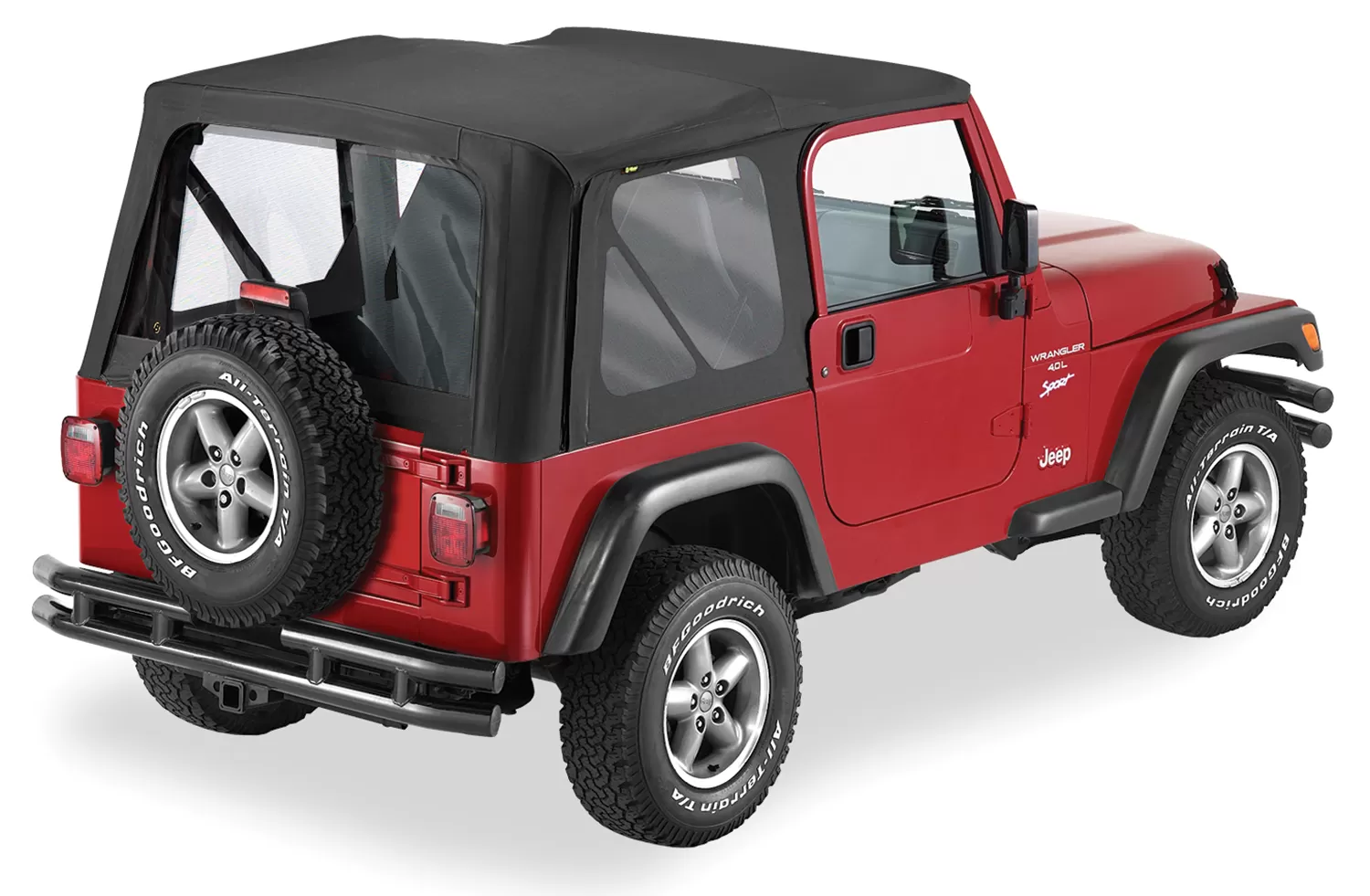 Pavement Ends By Bestop Black Denim Replay OEM Replacement Soft Top Clear Windows Jeep Wrangler 1997-2006 - 51198-15