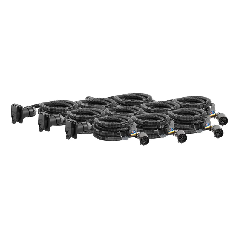 Curt 10' Custom Wiring Harness Extensions (Adds 7-Way RV Blade to Truck Bed, 10-Pack) - 56000010
