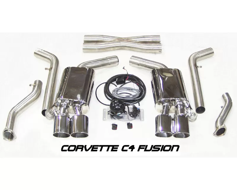 B&B Exhaust C4 Fusion Rear Muffler Upgrade with Vacuum Kit Chevrolet Corvette 92-96 - FCOR-0045