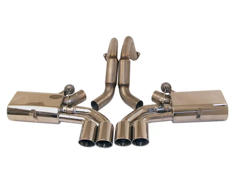 B&B Exhaust C5 Fusion Exhaust System with 4-Inch Quad Round Tips Chevrolet Corvette 1997-2004 - FCOR-0150