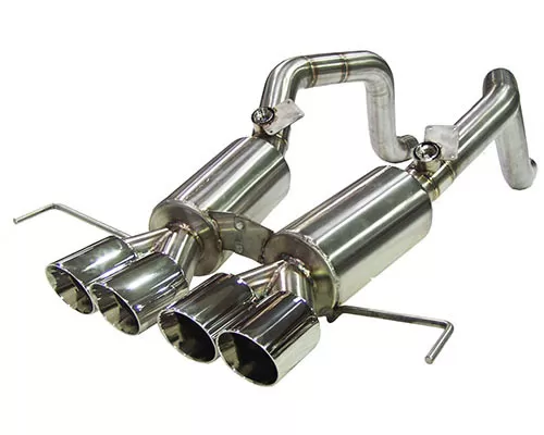 B&B Exhaust C7 Bullet Exhaust with 4-Inch Quad Round Double-Wall Tips Chevrolet Corvette C7 2014-2019 - FCOR-0615