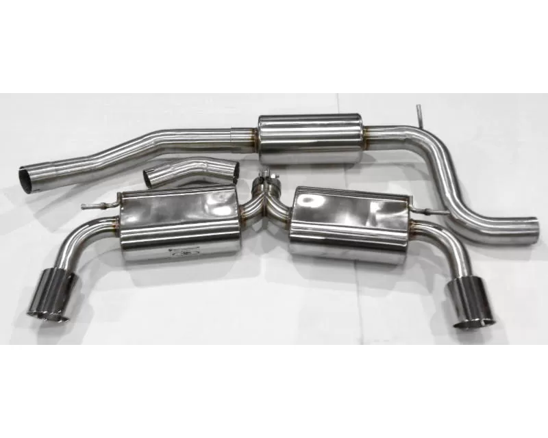 B&B Exhaust Catback Exhaust System with 4-Inch Dual Single Round Double Wall Tips Volkswagen GTI MK7 2.0T 2015 - FPIM-0370