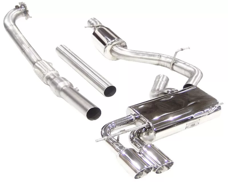 B&B Exhaust Catback Exhaust with 3.5-Inch Round Twin Double Wall Tips Audi A3 Quattro 2015-2020 - FPIM-0460
