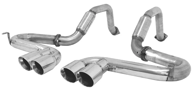 B&B Exhaust Bullet Exhaust System Quad Round Tips Chevy Corvette C5 1997-2004 - FCOR-0100