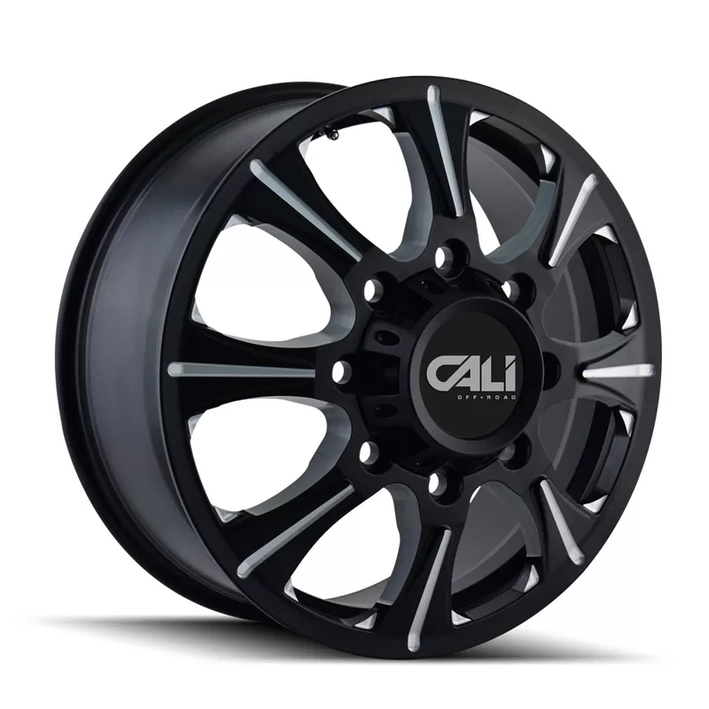 Cali Off-Road Brutal 9105 Front Black | Milled Spokes 22x8.25 8x200 127mm 142mm Wheel - 9105-22877BF
