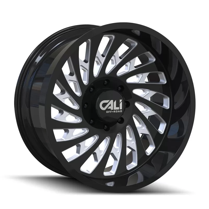 Cali Off-Road Switchback 9108 Gloss Black | Milled 22x12 8x165.1 -51mm 130.8mm Wheel - 9108-22281BM