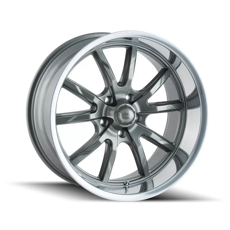 Ridler Wheels Aluminum 650 22x9.5 Grey Polished Lip 5x120 Bolt Pattern 18mm - 650-22912G18