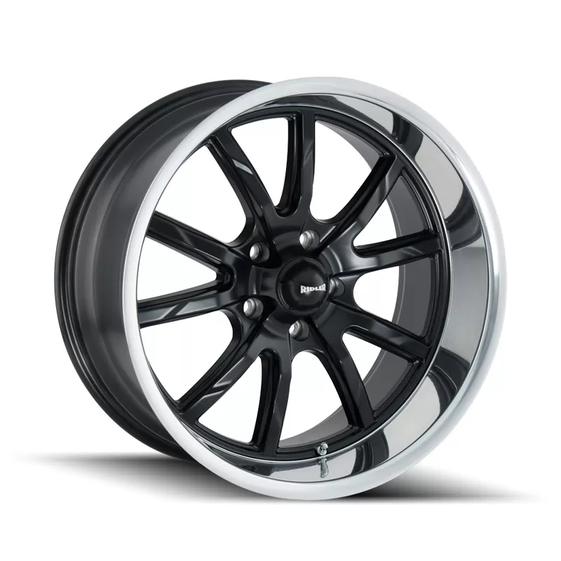 Ridler Wheels Aluminum 650 18x8 Matte Black Polished Lip 5x114.3 Bolt Pattern - 650-8865MB