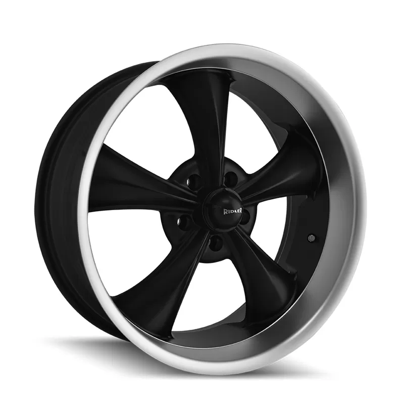 Ridler Wheels Aluminum 695 18x8 Matte Black Machined Lip 5x114.3 Bolt Pattern - 695-8865MB