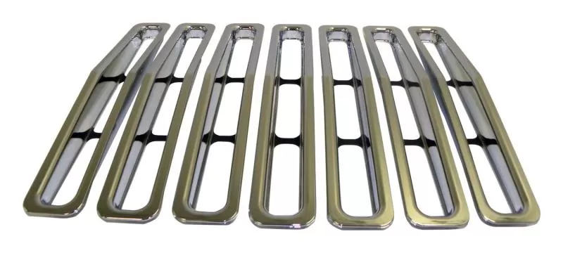 RT Offroad 7 Piece Chrome Plastic Grille Inserts for 87-95 Jeep YJ Wrangler, Snap-In Pieces Jeep Wrangler 1987-1995 - RT26030