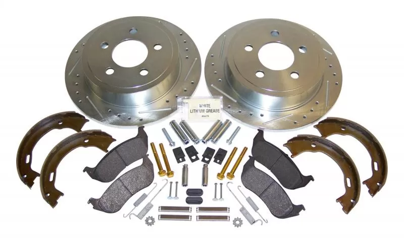 RT Offroad Rear Performance Brake Kit for Jeep TJ, KJ, Drilled & Slotted Rotors & Hardware Jeep Rear - RT31014