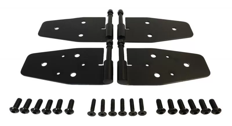 RT Offroad Door Hinge Set, Left & Right Front Upper & Lower, Matte Black, Stainless Steel Jeep Front - RT34094