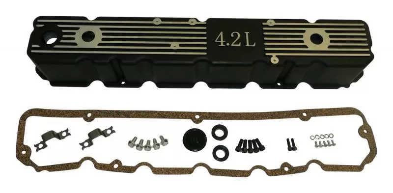 RT Offroad Black Aluminum Valve Cover Kit for 81-86 Jeep CJs, SJ, J-Series w/ 4.2L Engine Jeep N/A - RT35005