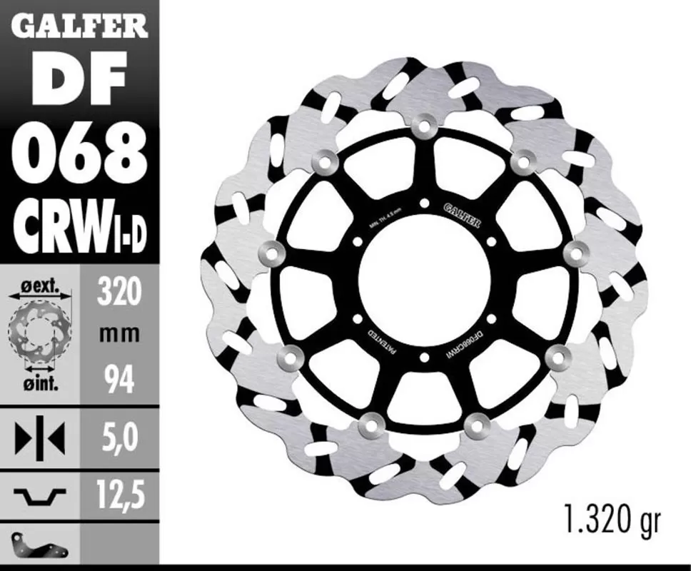 Galfer Superbike Wave Rotor - Left Side Directional - DF068CRWI