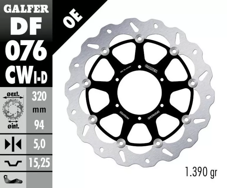 Galfer Wave Rotor with ABS Ring - DF076CWD-AR