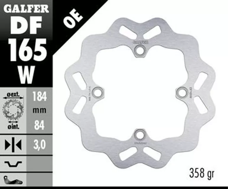 Galfer Rear Brake Disc KAWASAKI KX 85 - DF165W