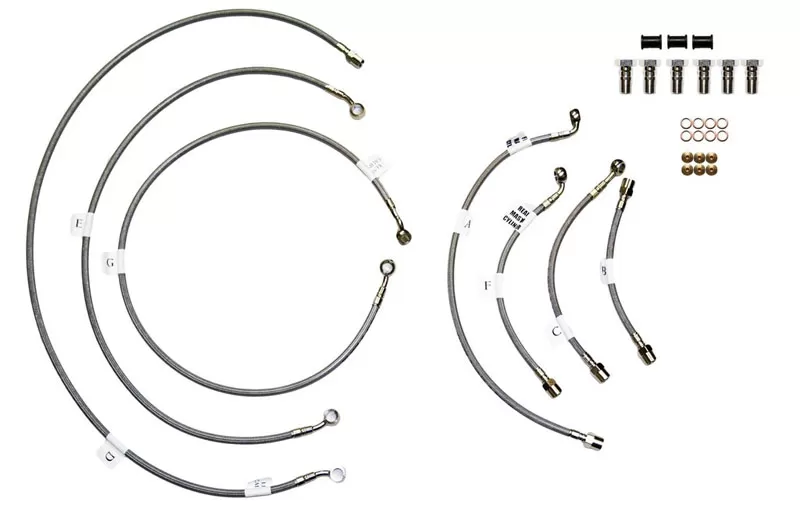 Galfer Stainless Steel 9 Line Kit - Front, Rear, and Clutch Included - FK003D915-9