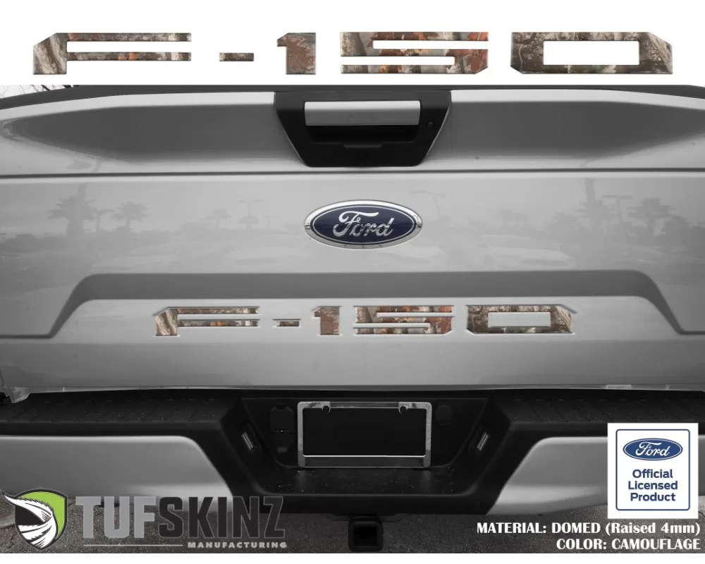Tufskinz "F-150" Tailgate Letter Inserts Fits 2018-2020 Ford F-150 5 Piece Kit In Camouflage - FRD002-CAM-M