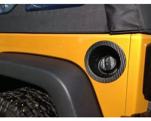 Tufskinz Fuel Cover Trim Fits 2007-2018 Jeep Wrangler Jk 1 Piece Kit Ring Only Raw Carbon Fiber - JEM024-RCFMP-X