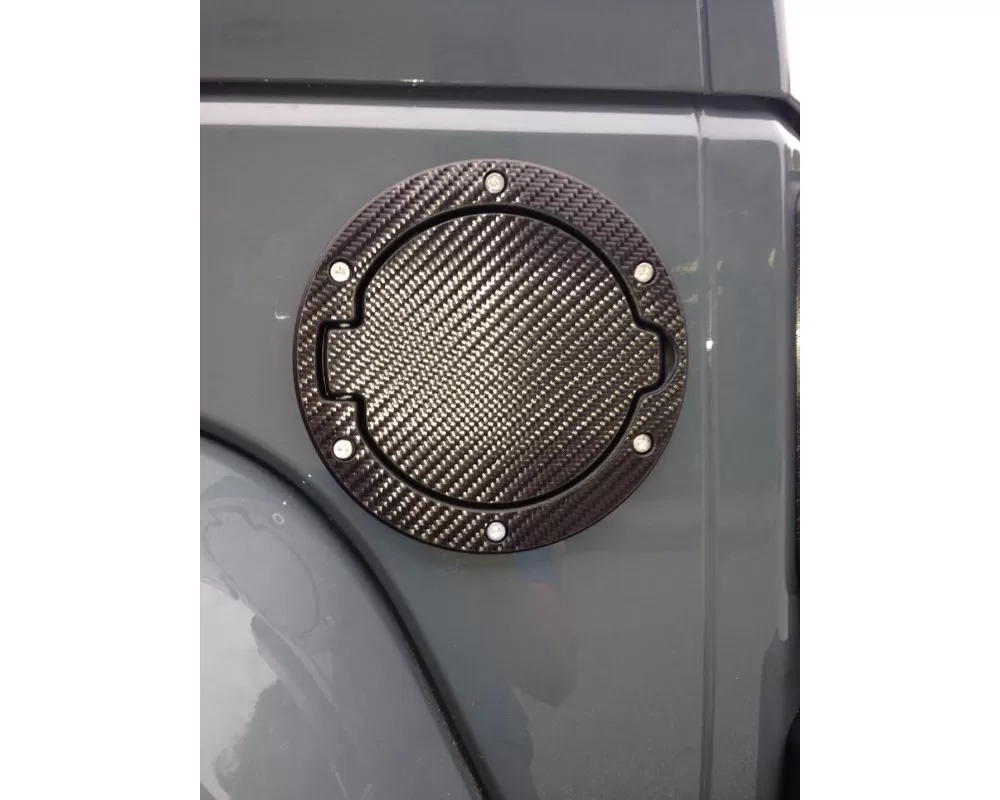 Tufskinz Fuel Cover Trim Fits 2007-2018 Jeep Wrangler Jk 2 Piece Kit Ring With Lid Cover Raw Carbon Fiber - JEM027-RCFMP-X