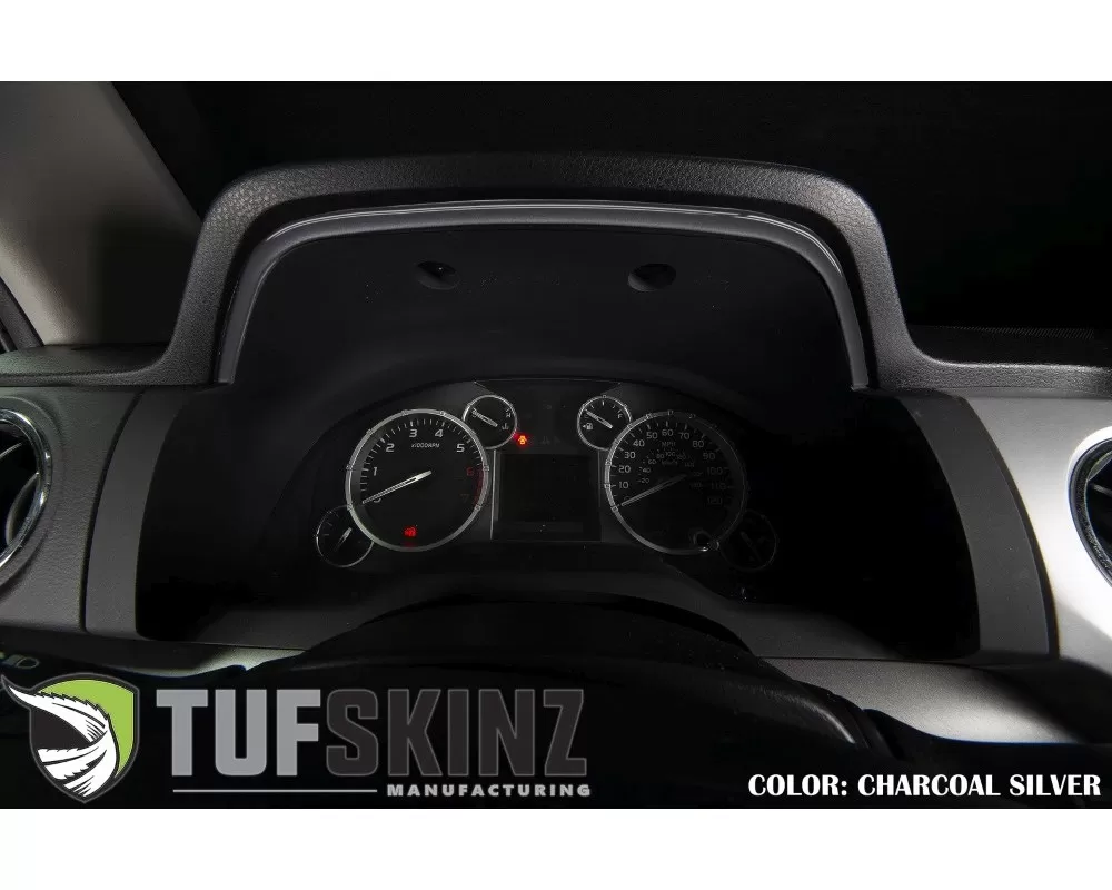 Tufskinz Dashboard Accent Trim Fits 2014-2020 Toyota Tundra 1 Piece Kit In Charcoal Silver (Similar To Magnetic Gray) - TUN033-CLG-G
