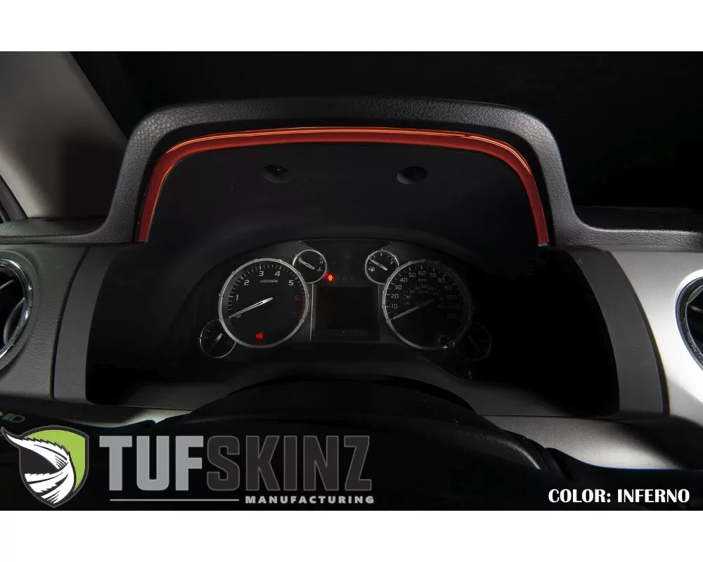 Tufskinz Dashboard Accent Trim Fits 2014-2020 Toyota Tundra 1 Piece Kit In Inferno (Similar To Exterior Inferno Orange) - TUN033-FNO-G